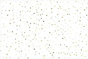 Random falling gold stars on white background. Glitter pattern for banner, greeting card, Christmas and New Year card, invitation, postcard, paper packaging vector