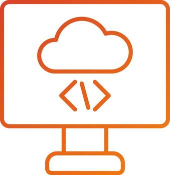 estilo de icono de codificación en la nube vector