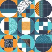 Circular memphis pattern Design for banner, flyers, print, poster, wallpaper, fabric. Abstract geometrical. Vector illustration.