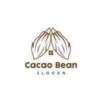 Vintage Cacao Logo, Cocoa Fruit Plant Logo, Chocolate Vector For Bakery, Abstract Line Art Chocolate Design