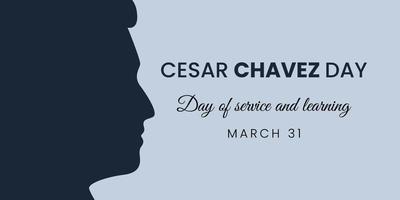 Cesar Chavez Day. Day of service and learning flyer, banner or poster. Vector illustration with copy space for text.