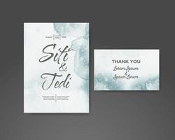 Wedding invitation with abstract watercolor background vector