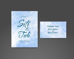 Wedding invitation with abstract watercolor background vector