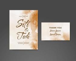 Wedding invitation with abstract watercolor background vector