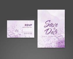 Wedding invitation with abstract watercolor background vector