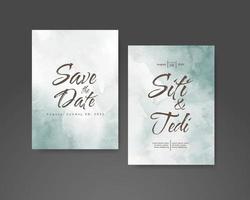 Wedding invitation with abstract watercolor background vector