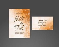 Wedding invitation with abstract watercolor background vector