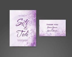 Wedding invitation with abstract watercolor background vector