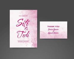 Wedding invitation with abstract watercolor background vector