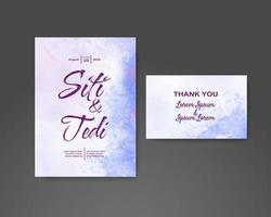 Wedding invitation with abstract watercolor background vector