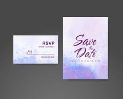 Wedding invitation with abstract watercolor background vector