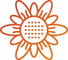 estilo de icono de girasol vector