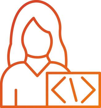 estilo de icono de mujer codificadora vector