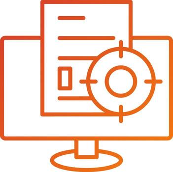 contextual focalización icono estilo vector