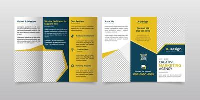 Creative business abstract trifold brochure template vector