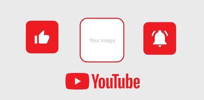 Youtube Channel Name Lower Third. Red Broadcast Banner for Video On Black Background. Vector Illustration