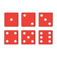 Six red dice on a white background vector