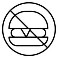 No Fast Food vector icon