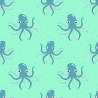 Vector seamless pattern with octopuses. Beautiful seamless pattern. Vector background