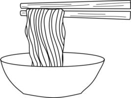 Noodle Lineart Illustration vector