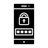 Mobile Password vector icon