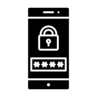 Mobile Password vector icon