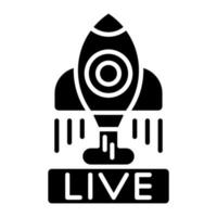 Live Rocket Launch vector icon