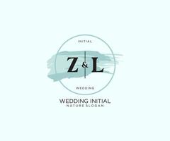 Initial ZL Letter Beauty vector initial logo, handwriting logo of initial signature, wedding, fashion, jewerly, boutique, floral and botanical with creative template for any company or business.