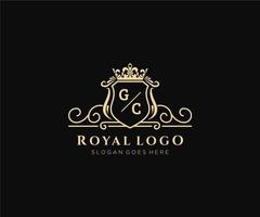 Initial GC Letter Luxurious Brand Logo Template, for Restaurant, Royalty, Boutique, Cafe, Hotel, Heraldic, Jewelry, Fashion and other vector illustration.