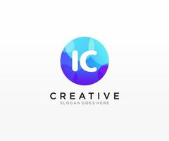 IC initial logo With Colorful Circle template vector. vector