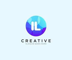 IL initial logo With Colorful Circle template vector. vector