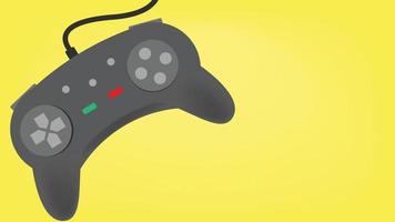 macro game Console vector illustration. game joystick on yellow background color