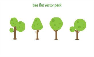 conjunto paquete plano árbol vector diseño