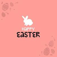 Happy Easter banner with eggs and rabbit vector