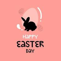 Happy Easter banner with eggs and rabbit vector