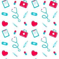 World health day pattern with medical tools vector