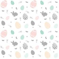 Easter seamless pattern with eggs and rabbit vector