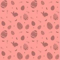 Easter seamless pattern with eggs and rabbit vector