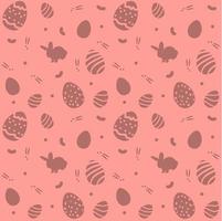 Easter seamless pattern with eggs and rabbit vector