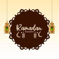 Ramadan Kareem Islamic arabic festival greeting background vector