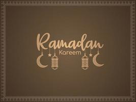 Religious Ramadan Kareem Islamic festival text design background vector