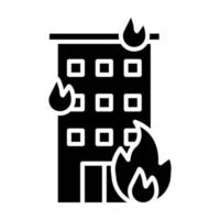 edificio fuego vector icono