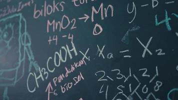 ein Schule Tafel voll von gekreidet Formeln video