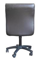 back view of leather office chair isolated on white with clipping path photo