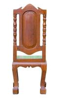 back view of antique wood chair isolated on white with clipping path photo