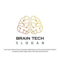 creative brain tech logo vector
