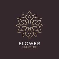 luxury gold mandala flower logo vector