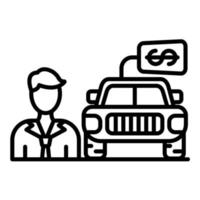 coche vendedor vector icono