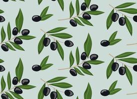 Seamless pattern with black olives. vector