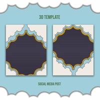 3d social media post template suitable for social media post background vector